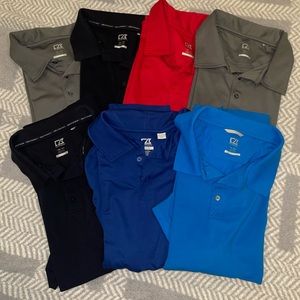 👕 Bundle of 7 Cutter & Buck Mens 2X polos Grey/Black/Red/Blue